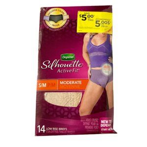 Depend Silhouette Active Fit Moderate Low Rise Briefs 3 Color 14 Pair Pack S/M